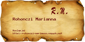 Rohonczi Marianna névjegykártya